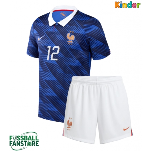 Frankreich Bradley Barcola #12 Replik Heimtrikot Kinder WM 2026 Kurzarm (+ Kurze Hosen)